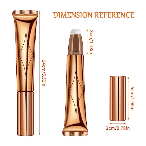 Hoxfly 3PCS Cream Contour Beauty Wand, Liquid Highlighter Wand, Blush Wand with Cushion Applicator, Long Lasting Smooth Natural Matte Finish, Fac