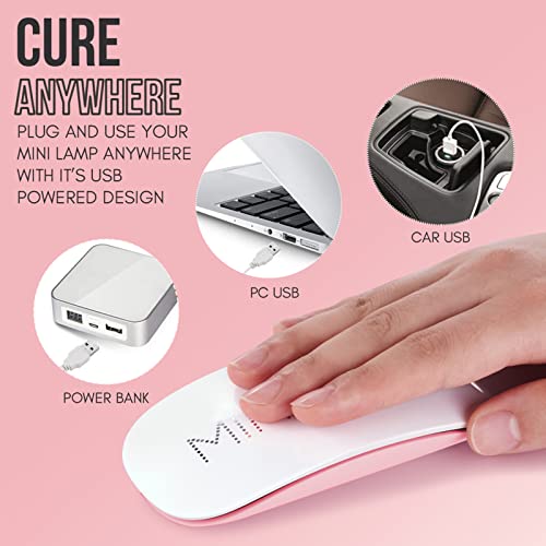 Makartt LED Mini Nail Lamp, Nail Dryer 6W UV Lamps for Gel Nails Nail Light UV Nail Lamp with 60s Timer USB for Gel Nail Polish Travel Gel Nail L