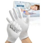 4 Pair Moisturising Gloves,Cotton Gloves for Eczema & Dry Hands,Stretchable Washable White Gloves(Medium Size)