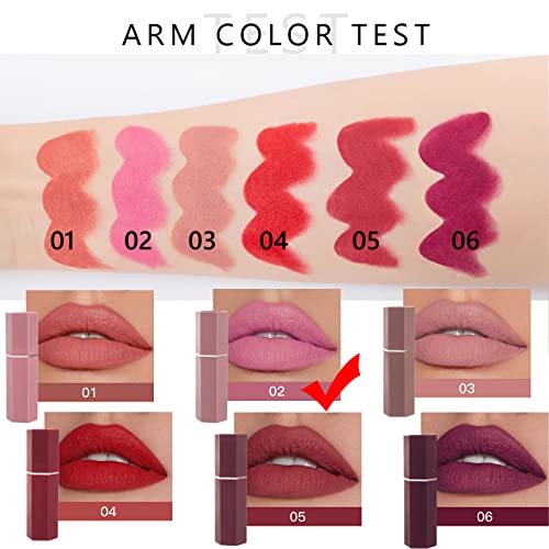 Lipstick, Matte Lipsticks For Women Long Lasting Pink Red Lipstick, Waterproof Natural Nude Moisturizing Hydrating High Pigmented Smooth Velvet T