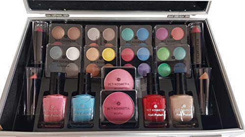 BCT-Kosmetik 52 Piece Vanity Case Make Up Set Storage Box Beauty Cosmetic Gift Travel Make Up Carry Box Christmas
