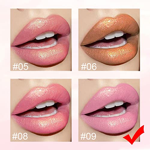 Colour Changing Lipstick, Glitter Shimmer Lipsticks Non-Stick Cup Pink Lipstick, Moisturizing Full Colour Hydrating Lip Stick Metallic Pearlescen