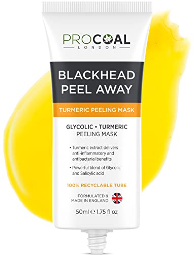 Blackhead Remover Mask, Glycolic, Turmeric Peel Off Face Masks by Procoal – Fights Blackheads, Pollutants & Free Radicals, Not Suitable for Sensi