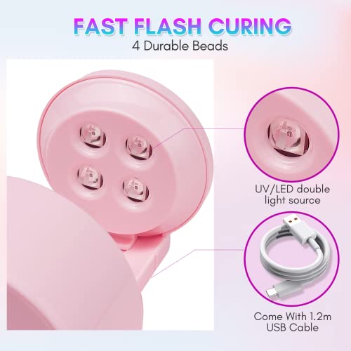 Makartt LED Mini Nail Lamp, Nail Dryer 5W UV Nail Lamp for Gel Nails, Nail Light Curing Lamp for Gel Nail Polish Extension Gel, Travel Gel Nail L