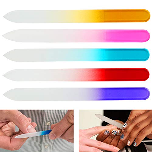 Glass Fingernail Files for Professional Manicure Nail Care - crystal file File for Women Perfect Choice from Nail Accessories 5 pieces