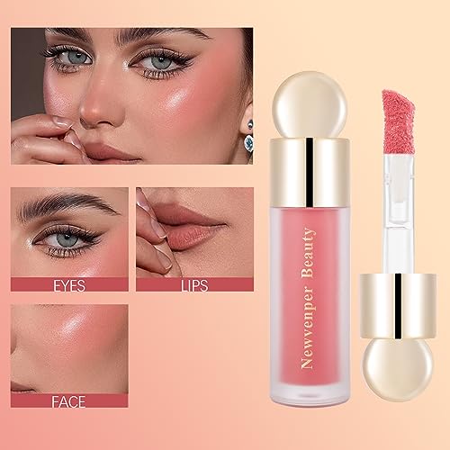 Liquid Contour,Liquid Highlighter, Liquid Blush with Face Brush Long Lasting Smooth Lightweight Smudge Proof Contour+Blush+ Highlighter