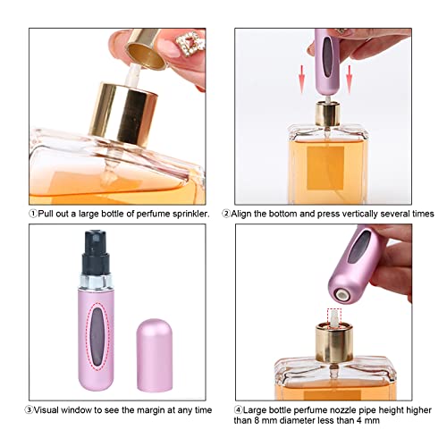MIBICIRI Perfume Atomiser Bottles 5ml, Portable Refillable Perfume Atomizer Bottle, Mini Travel Perfume Atomizer (5Pcs)