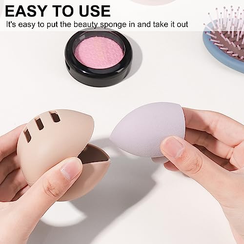 Fuyamp Makeup Sponge Holder Silicone Beauty Blender Holder Travel Case Washable Reusable Makeup Blender Cosmetic Sponge Container for Home