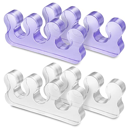 Molain 4Pcs Toe Separators Pedicure,Pedicure Toe Separators,Repeatable Washable Toenail Dividers,Toe Separators for Nail Polish Application