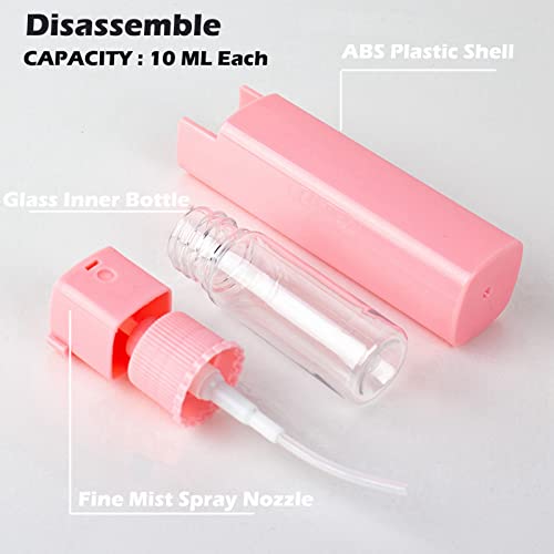 Small Spray Bottle, 3 Pcs Perfume Atomiser Empty Glass Spray Bottle Refillable Mini Spray Atomizer Aftershave Dispenser Travel Accessories Gifts