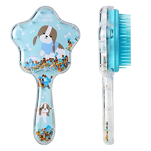 Hair Brush,Paddle Hairbrush for Little Girls Kids(age 3-8),Easily Glide Through Knots No Pull,Unicorn Glitter Bristle Tangle Brushes(pink)