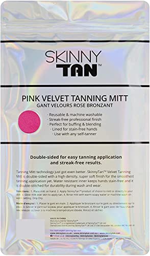 Skinny Tan Dual Use Double Sided Luxury Fake Tan Mitt Applicator | Reusable Self Tan Application Glove | Streak Free Self Tan | Super Soft & Wash