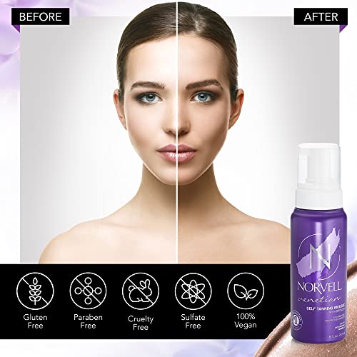 Norvell Venetian Sunless Self-Tanning Mousse with Bronzer - Instant Natural Looking Bronzing Glow, 236ml.