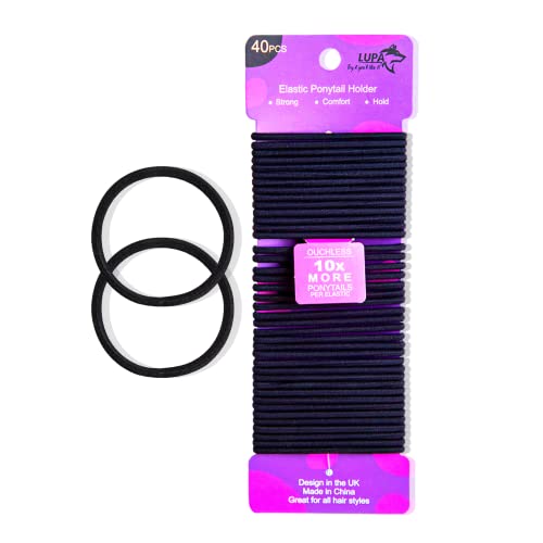 LUPA 100 Pcs Hair Bands for Women, 4mm Snag Free Hair Ties for Girls, Hair Bobbles for Women, Hairbands for Thick Hair, Ponytail Holders, Strong