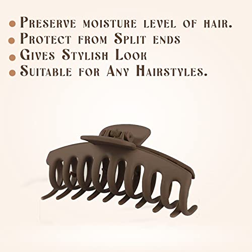 COPLA 8Pcs Large Claw Clips for Thick Hair | Premium Quality Large Hair clips for Thick Hair| 4.3-inch Nonslip Matte Color Hair Claw Clips| Styli