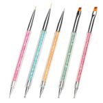 5pcs Nail Art Brushes,Nail Dotting Tools,Double Ended Nail Art Pens Kit Gel Nails,Nail Polish Pens Paint Manicure Beauty Nail Art Tools Nail Acce