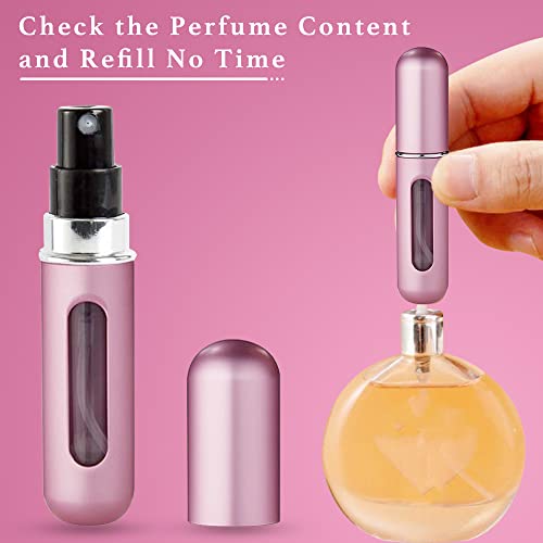RYNAQS Perfume Atomiser 5ml Refillable Travel Perfume Bottles Atomizer Mini Atomiser Empty Fragrance Spray Bottle Container Portable Travel Acces