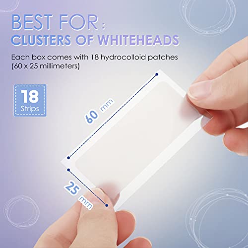 AUSLKA Large Blemish Pimple Patches XL -18 Strips, Hydrocolloid Spot Dots - Blemishes Patch - Pimple Stickers - Patches To Cover Facial Blemishes
