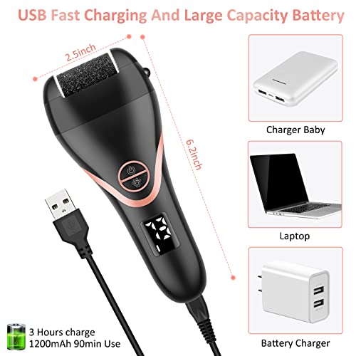 Electric Foot File, Hard Skin Remover, Norbase Professional Rechargeable Callus Remover Feet Care Pedicure Set 15 in 1 Foot File for Dry Dead Ski