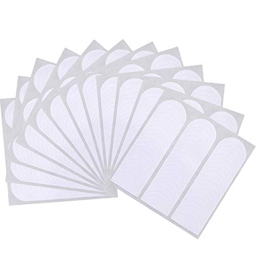 Blulu 648 Pieces French Manicure Nail Stickers Strips, Self-Adhesive Nail Sticker Tips for Manicure Decoration DIY Tools (Moon Shape Design, 648