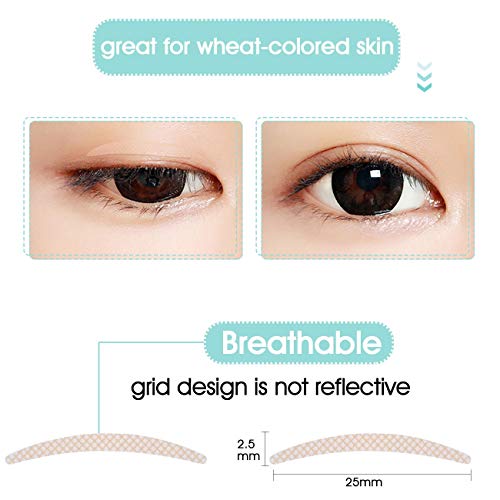 Natural Invisible Fiber One Side Eyelid Tape Stickers - Instant Eye Lift Without Surgery - Perfect for Hooded, Droopy, Uneven, or Mono-eyelids (2