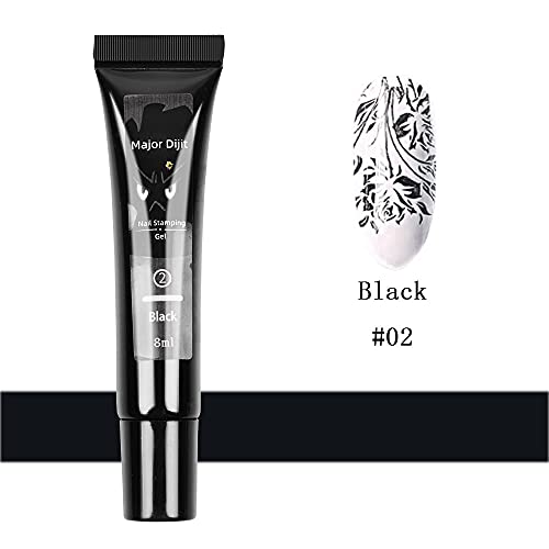 DouborQ Nail Stamping Polish Gel 8ML Nail Art UV Gel Polish For Nail Stamper Plate 12 Colors (12 Colors/Set)