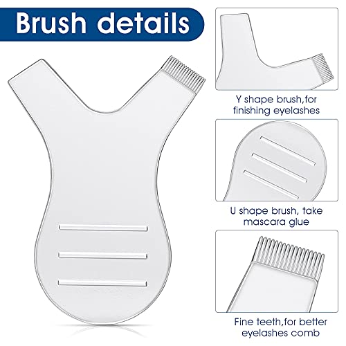 Molain Mini Y Shape Eyelash Brush 50 Pieces,Silicone Grafting Eyelash Lift Brush for Lash Perm Eyelash Extension Cleanup Supplies