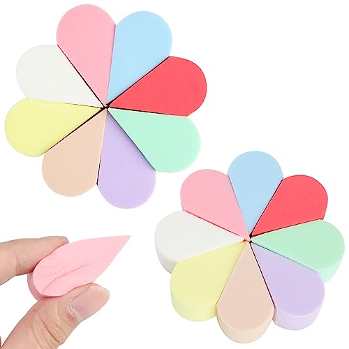 Face Paint Sponge Makeup Beauty Face Painting Sponges 8pcs Reusable Petal Puff Cosmetic for Girls Women Small Petal Wedges Multi Pack Soft Founda