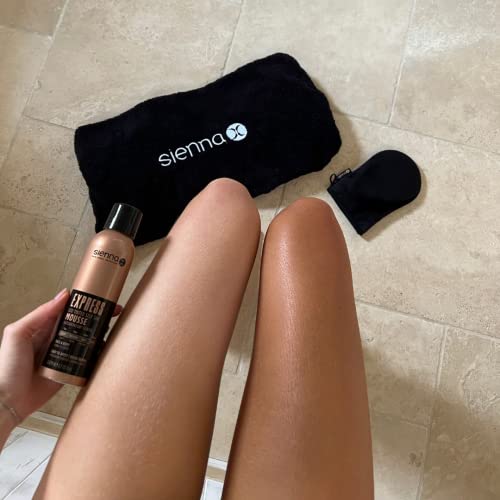 Sienna X Express Q10 Self Tan Mousse 200ml. Quick Drying Formula Enriched With Vitamin E. Fake Tan for Face and Body