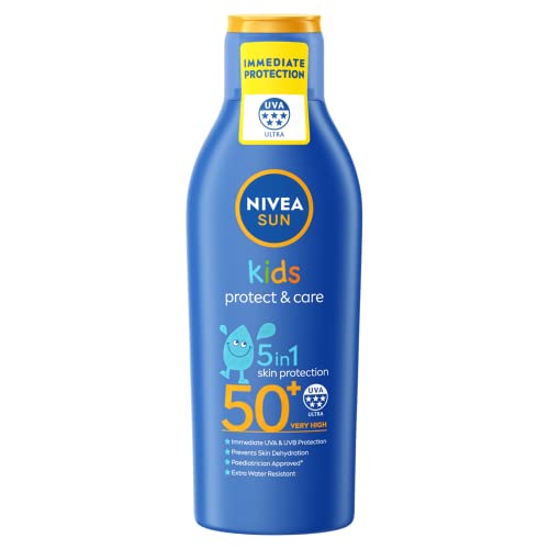 NIVEA SUN Protect & Moisture Sun Lotion SPF 30 (200ml), NIVEA sun cream SPF 30 & SUN Kids Moisturising Sun Lotion SPF50+ (200 ml), Moisturising S