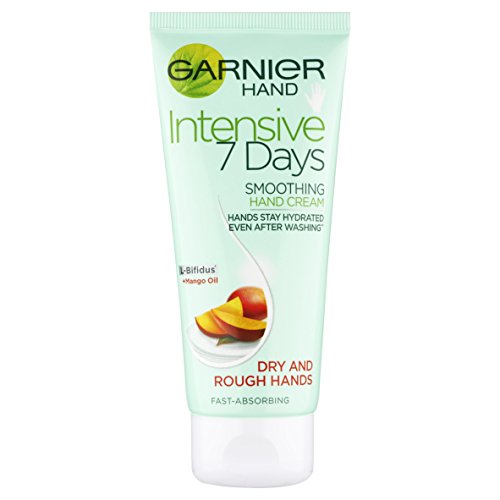Garnier Intensive 7 Days Mango Oil & Probiotic Extract Hand Cream 100ml, Leaves Skin Soft & Smooth, For Dry Rough Hands, Fast Absorbing & Non Gre