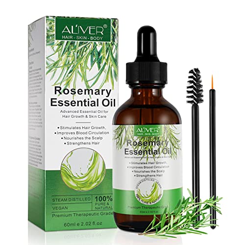 Rosemary Oil for Hair Growth, Rosemary Oil for Hair Loss Damaged Hair Stimulates Hair Growth, Nurshes Dry Scalp, 100% Pure Natural Rosemary Essen