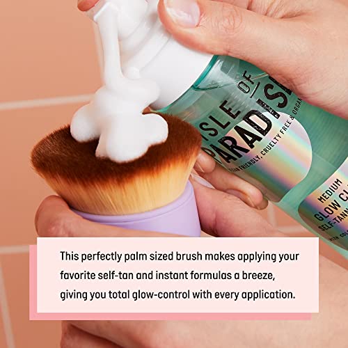 Isle of Paradise Fake Tan Set Mousse (200ml) Light & Applicator Brush, Glow Clear Self Tanning Foam, Natural Ingredients & Vegan