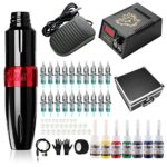 Stigma Tattoo Machine Kit Professional Rotary Pen with 20Pcs Cartridges Needles Digital Display Power Supply Tattoo Kit with Aluminum Alloy Box f