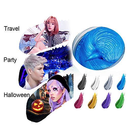 Hair Color Wax One-time Temporary Modeling Natural Color Hair Dye Wax Natural Matte Hairstyle for party,Cosplay,Masquerade,Nightclub,Halloween-bl