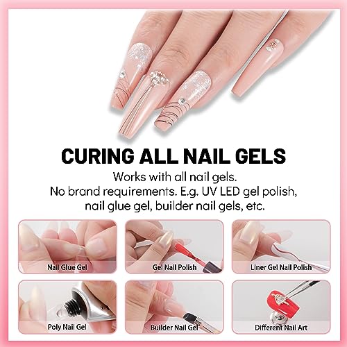 Aokitec 12W Mini Gel Nail Lamp,Portable LED Nail Lamp Mouse Shape Pocket Size UV Nail Dryer with USB for All Gel Nail Polishes,Nail Light with 2