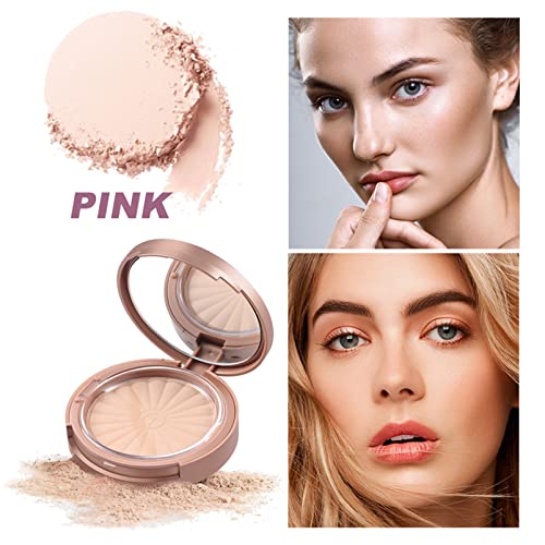 Pressed Setting Powder,Mineral Pressed Powder Foundation,Lightweight Matte Face Powder-Colour-Correcting,Long Lasting Oil Control,Flawless Presse