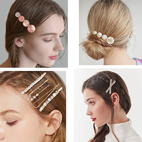 KEYRI 30 Pcs Pearl Hair Clips Hair Accessories for Women Hair Barrettes Headwear Styling Tools Makeup Hair Clips Women Curl Pin Clips for Bangs S