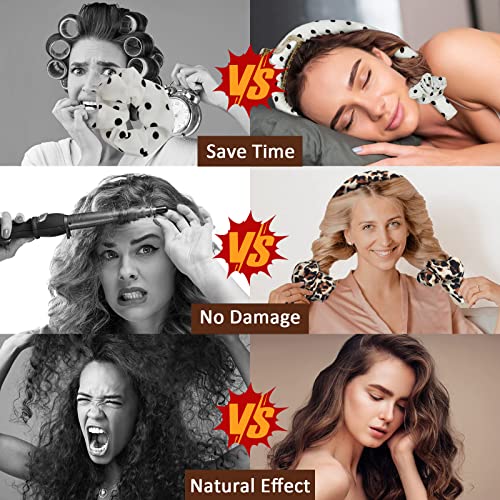 Heatless Curling Rod Headband, Heatless Hair Curling Set with Hair Clips, Scrunchie, Combs and Silk Storage Bag, Hair Curlers Lazy DIY Hair Styli