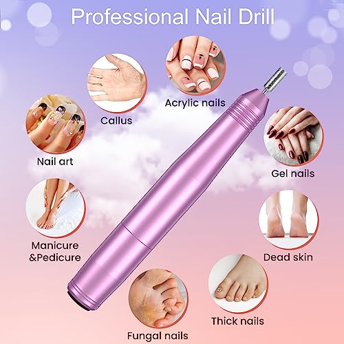 Nail Drill Machine, Electric Nail Files for Acrylic and Gel Nails, 20000RPM Electric Nail Drill for Natural Nails, Professional Nail Drill for Pe