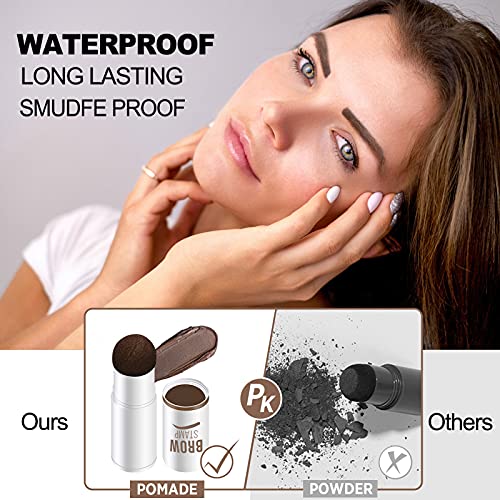 Cilrofelr Eyebrow Stamp and Stencil Kit, One Step Eyebrow Stamp and Shaping Kit with 10 Eyebrow Stencils, Brow Stamp Kit Blonde, Long Lasting, Wa