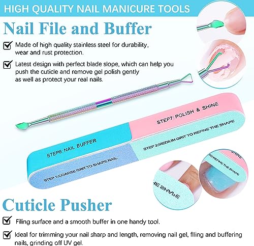 Gel Nail Polish Remover(15ml), Gel Polish Remover, Quick & Easy Polish Remover in 2-5 Minutes, Remove Gel Nail Polish with Cuticle Pusher and Nai