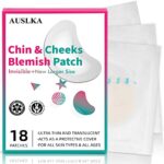 AUSLKA Pimple Patches for Chin & Cheeks -18 Patches, Hydrocolloid Patch - Blemish Patches - Pimple Stickers - Spot Dots - Zit Breakouts