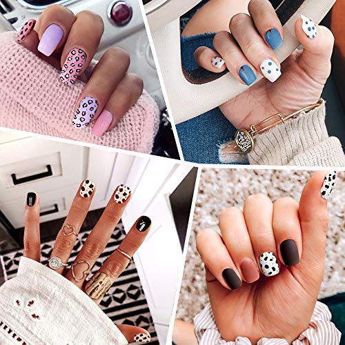 Kalolary 20 Sheets Nail Polish Sticker Full Wrap Nail Art Sticker, Leopard Print Self-Adhesive Nail Art Decal Strip Nail Decals with Nail File fo
