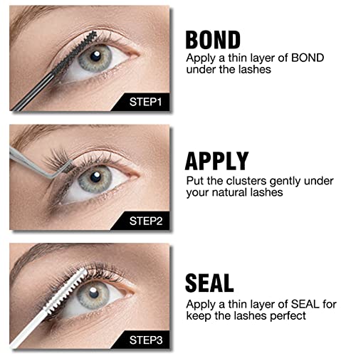Lash Bond and Seal Cluster Lashes Glue Bond and Seal for Individual Lash Extension DIY Eyelash Extensions Strong Hold Waterproof Eyelashes Glue (
