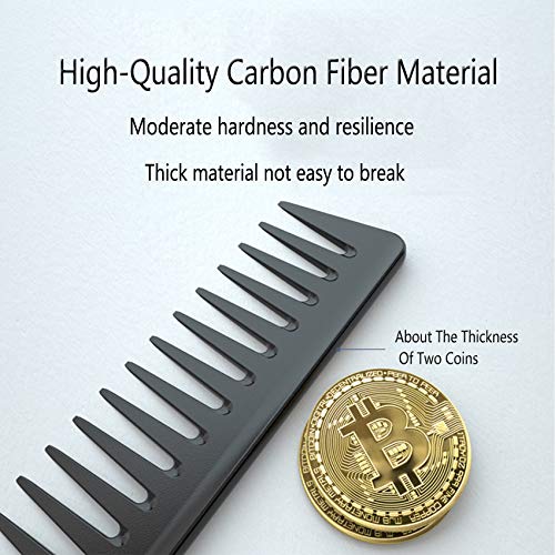 JeoPoom Carbon Comb, Compact Carbon Comb, Coarse Fine 2 Teeth, Break-Proof Anti-Static, Salon Hairdresser Hair Care Tools For Men And Women With
