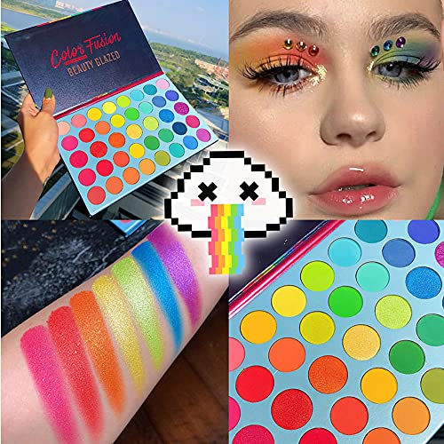 Beauty Glazed 39 Colors Eyeshadow Powder Palette Glitter Shiny Golden Eyeshadow Highly Pigmented Shimmer & Matte Metallic Waterproof Smooth Powde