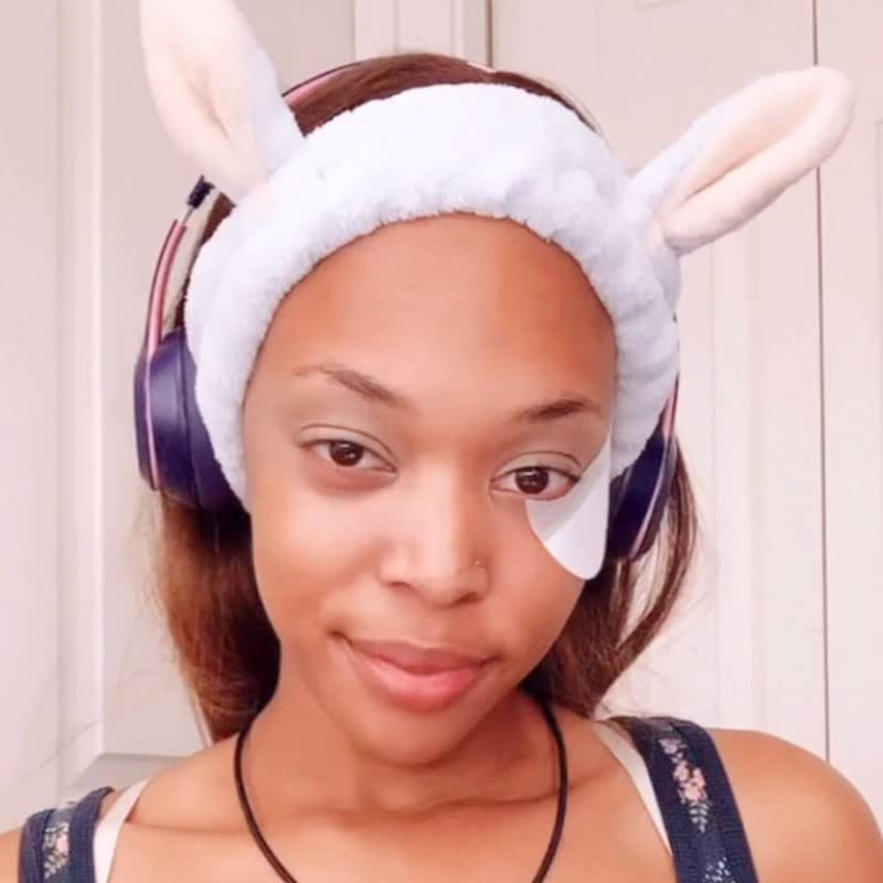 JOYOYO 3 Pcs Spa Headbands Bunny Ears Hair Bands Makeup Headbands Coral Fleece Elastic Headband Bath Shower Head Wraps for Women Girls, Washing F