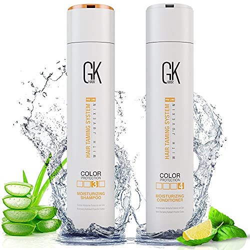 GK HAIR Global Keratin Moisturizing Shampoo and Conditioner Sets (3.4 Fl Oz/100ml) for Color Treated Hair - Daily Use Cleansing Dry to Normal Sul