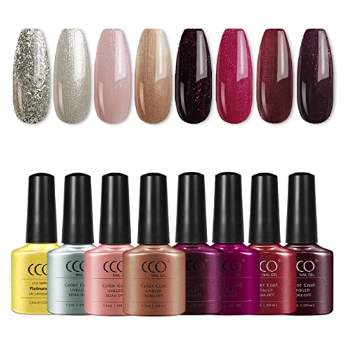 CCO Gel Base Coat and Top Coat Nail Polish- No Wipe Base and Top Coat Set LED UV Soak Off Nail Lamp for Home DIY & Nail Salon Varnish Long Lastin